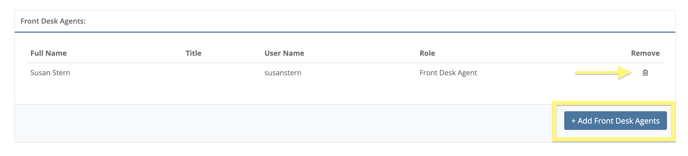 AddRemove Front Desk Agents