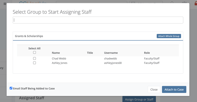 Assign GroupsStaff to a Case (Case Details)