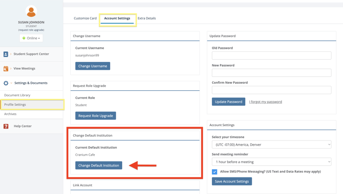 Change Default Institution (1)