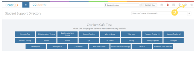 Click the gear icon in the top-right corner to access the Admin Panel.