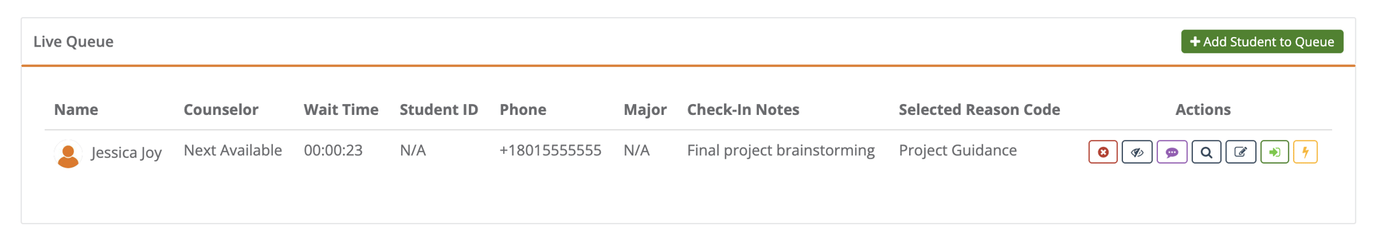 Managing Students in the Live Queue