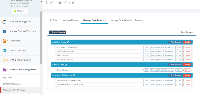 Manage Case Reasons Screenshot 1