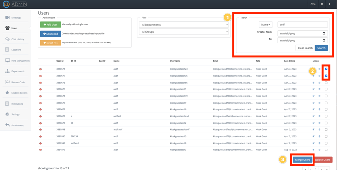 Merge User Admin Panel