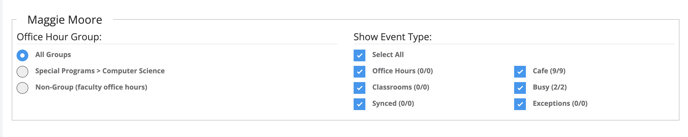 Personal Calendar View Options