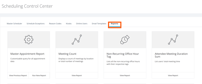Reports in Scheduling Control Center